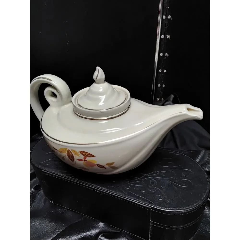 Vintage Hall Jewel Tea Teapot AUTUMN LEAF with INFUSER and lid